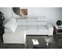 NAROŻNIK ROYAL II 280×210 - lewa , Biała eko skóra