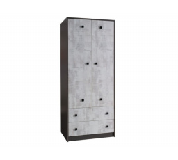 Šatní skříň TOMMY 02 s policemi, Grafit/Enigma