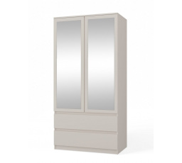 Šatní skříň Malvína 2S-90, kašmír/zrcadlo