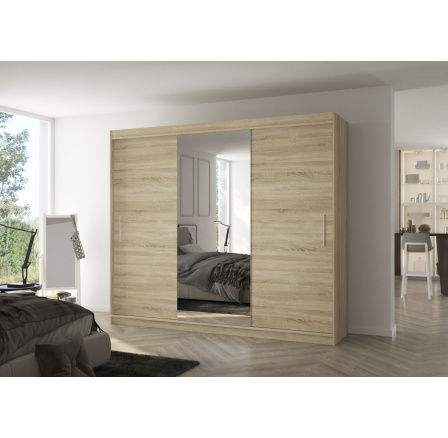 Tolóajtós szekrény tükörrel DENIS 250 Sonoma+Sonoma