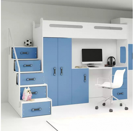 MAX 4 PIĘTROWE RAMA NIEBIESKI 80 X 200 KPL