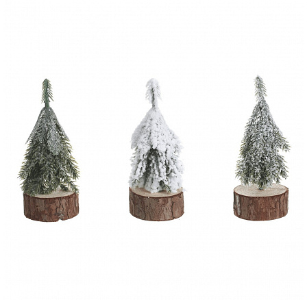 Műfenyő tuskón - mini, 11 cm, 3 féle keverék, ár 1 db-ra