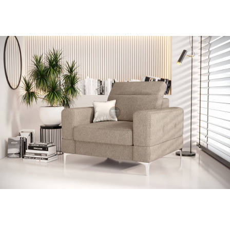 FOTEL TAPICEROWANY MALIBU 104 CM - Odcienie beżu