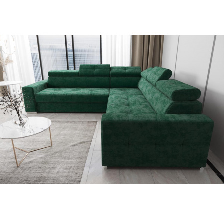 NAROŻNIK Z FUNKCJĄ SPANIA MARGO MAX 270x270 - Strona lewa , Odcienie zieleni