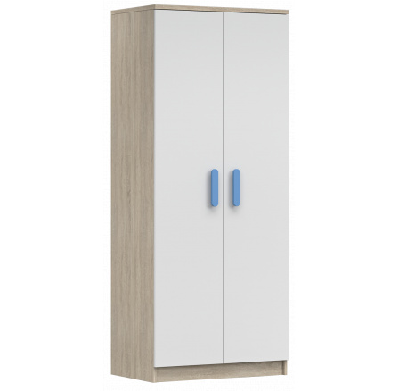 2D SMYK III - 06 Gardróbszekrény, Sonoma Tölgy/Fehér/Kék