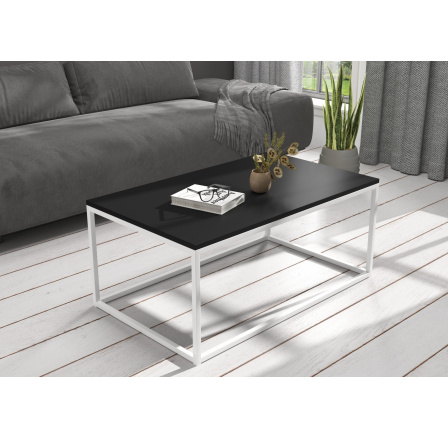 NARISA dohányzóasztal 100x60 Fehér+Fekete