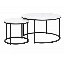 DION konferencia asztal, fehér márvány hatás/Fekete