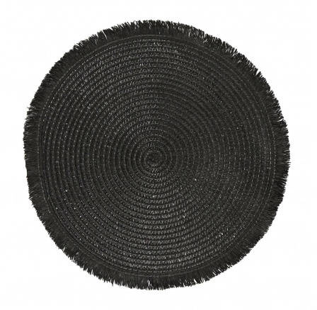 Fekete tányéralátét 38 cm boho