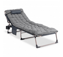 Leżak Ogrodowy Łóżko Polowe SATURN Szare