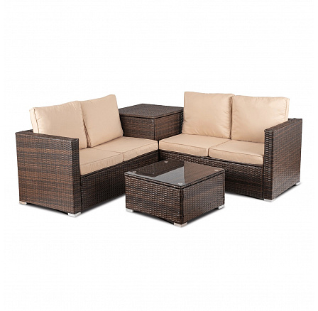 Zestaw Mebli Ogrodowych NEGRO Brązowy/Beżowy