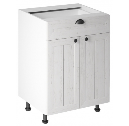 Konyhai alsó szekrény PROWANSJA D60S1, Fehér/Andersen fenyő