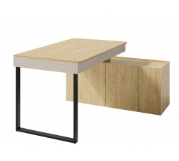 LUCA LC 10 L/P íróasztal, Bézs-homok/Olajozott tölgy