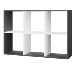 Regál Manja 2x3, antracit/bílá