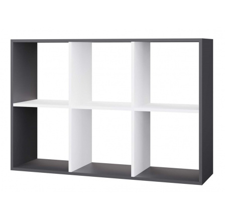 Regál Manja 2x3, antracit/bílá