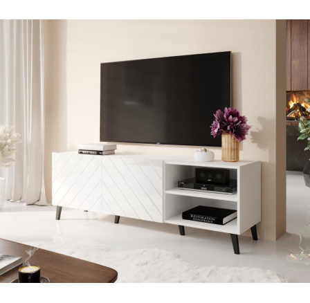 TV komód ABETO, 150 fekete matt / fekete fényes TV komód ABETO, 150 fekete matt / fekete fényes