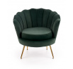 AMORINITO fotel, sötétzöld/arany