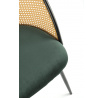 Étkezőszék K508, Sötétzöld/Rattan/Fekete