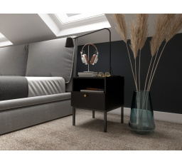 Lanzzi 40 Stolik Czarny Mat /Czarny Mat Czarny Mat 40x50