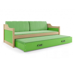 DAWID PODWÓJNE RAMA SOSNA WYPEŁNIENIA ZIELONY SZUFLADA ZIELONY 90 X 200 KPL