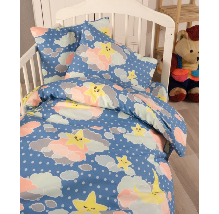 Bavlněný povlak na polštář 40x40 cm s dětským motivem obloha modrá