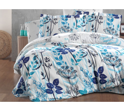 Francouzské povlečení Satén 240x200, 70x90cm Garden blue