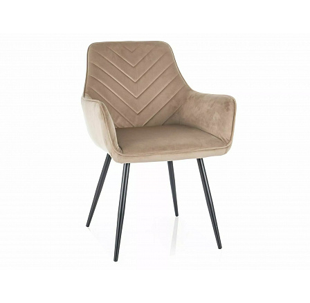 Étkezőszék FIG VELVET, Bézs Bluvel 28/Fekete
