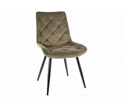 RALPH VELVET étkezőszék, olíva Bluvel 77/fekete matt