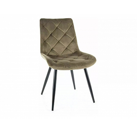 RALPH VELVET étkezőszék, olíva Bluvel 77/fekete matt