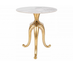 SNAKE konferencia asztal, Fehér márvány hatás/Arany