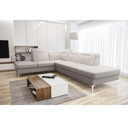 NAROŻNIK OSLO 295x220 SKÓRA NATURALNA - lewa , Skóra ecru