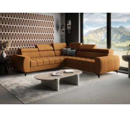 NAROŻNIK ROZKŁADANY PORTO MAX 255X255 CM - prawa , Odcienie pomarańczowego