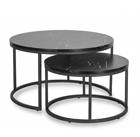 Zestaw Stolików MAURO MAX Czarny Marmur