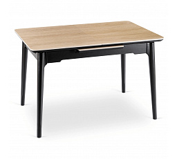 Stół SAMER Rozkładany Ceramiczny 120-160 cm Dąb/Czarny