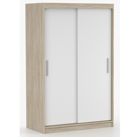 NOEMI 04 ruhásszekrény, Sonoma Tölgy/Fehér