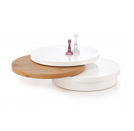 MICHELLE konferencia asztal, fehér/arany tölgy