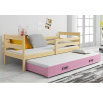 ERYK PODWÓJNE RAMA SOSNA SZUFLADA RÓŻOWY 90 X 200 KPL