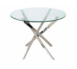 Étkezőasztal AGIS, átlátszó/króm