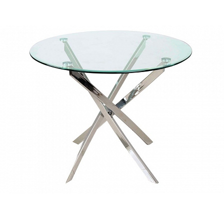Étkezőasztal AGIS, átlátszó/króm