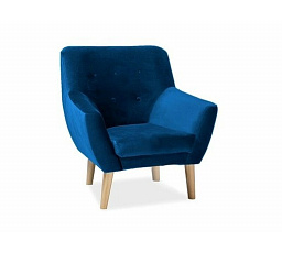 NORDIC 1 fotel, Velvet kék Bluvel 86/bükk