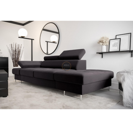 SOFA GALAXY II SZEZLONG 235 CM - Odcienie grafitu , Szezlong po prawej - prawa strona