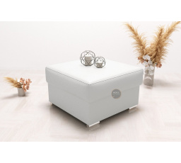 PUFA OTWIERANA 55×55 - Biała eko skóra