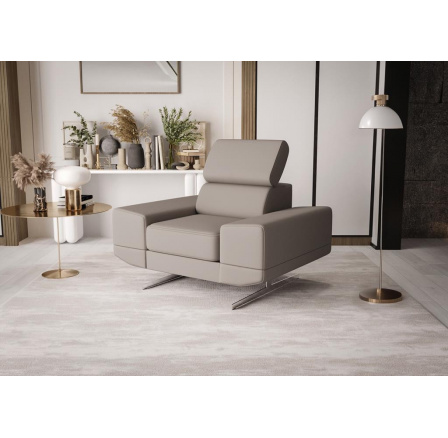 FOTEL MILANO 125 CM SKÓRA NATURALNA - Skóra cappuccino