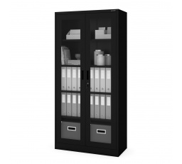 Üvegezett szekrény AMELIA 900 x 1850 x 400 mm, fekete