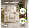 Fotel Rozkładany Masujący BOX Beżowy Sztruksowy