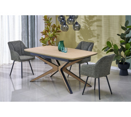 Étkezőasztal JAMES, természetes / fekete