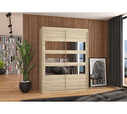 Tolóajtós szekrény tükörrel FLORENTO 150 Sonoma+Sonoma