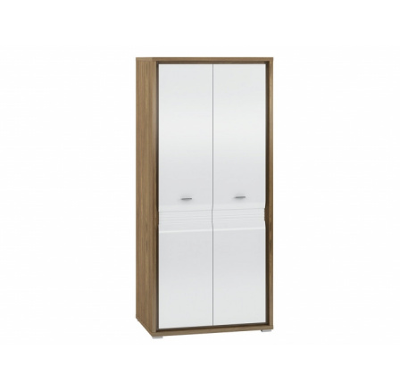DALLAS 01-01 orzech naturalny/MDF biały połysk - szafa DALLAS 01-01 orzech naturalny/MDF biały połysk - szafa
