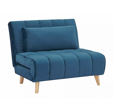 BILLY Velvet kinyitható fotel, Kék Bársony 188/bükk