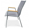 Zahradní židle, kov, síťovina, šedá, AZC-S1050 GREY
