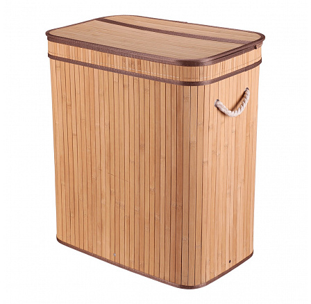 Koš prádelní - bambusový, s víkem, barva přírodní